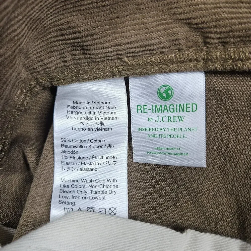 J.Crew 484 Corduroy Pants Mens 33x30* Brown Slim Straight Casual Preppy Academia